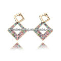 Lasted Rhinestone Gold Plated Square Design Earrings Jewelry 02012111640
